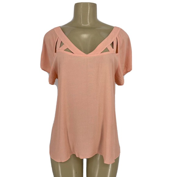 Maeve Tops - Maeve Size 6 Women Pullover Blouse Top Short Sleeve V-neck Ladies V23